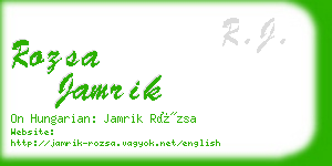 rozsa jamrik business card